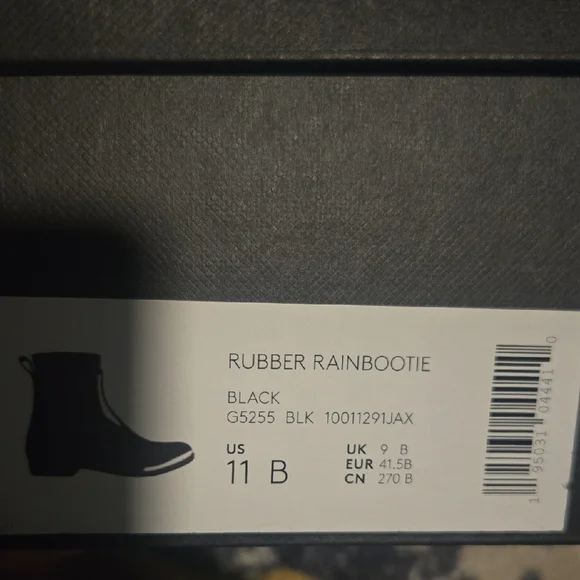 Black and Gray Ankle Rain Boots with Red Accent COACH Size 11 - Picture 2 of 7